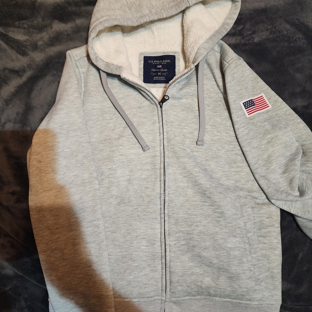 U.S. Polo Assn. Light Gray Zip-Up Men's Sweater